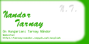 nandor tarnay business card