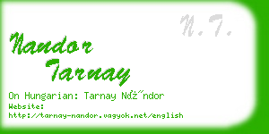 nandor tarnay business card